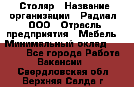 Столяр › Название организации ­ Радиал, ООО › Отрасль предприятия ­ Мебель › Минимальный оклад ­ 30 000 - Все города Работа » Вакансии   . Свердловская обл.,Верхняя Салда г.